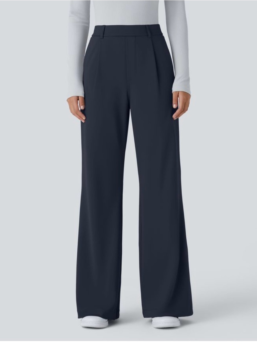 HALARA High Waisted Side Pocket Work Flare Navy